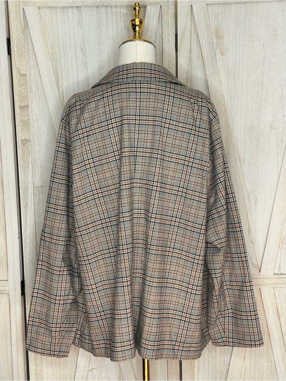 J. Jill Oversized Mendocino Plaid Blazer Autumn Layering Sz XL Lite Academia - Picture 3 of 13